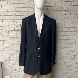 Haggar Clothing Co. Men Navy Single Breasted Sport Blazer Jacket Size 42L